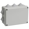 Коробка распаячная КМ41241 для открытой проводки безгалогенная (HF) 150х110х70мм IP44 10 гермовводов серая IEK