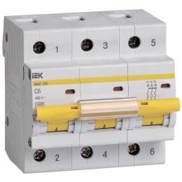 KARAT Автоматический выключатель ВА47-100 3P C 6А 10кА IEK