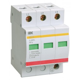 KARAT Ограничитель импульсного перенапряжения ОПС1-C 3P In=20кА Un=400В Im=40кА IEK