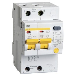 KARAT Дифференциальный автомат АД12 2P 25А 30мА тип AC IEK