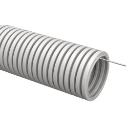 ELASTA Труба гофрированная ПВХ легкая d=16мм с зондом серая (10м) IEK