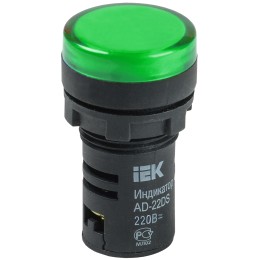 Лампа AD22DS(LED)матрица d=22мм зеленый 12В AC/DC IEK