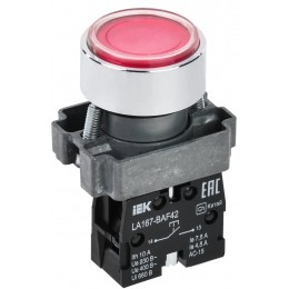 Кнопка управления LA167-BAF42 d=22мм 1NC красная IEK