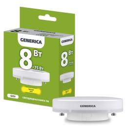 Лампа светодиодная T80 таблетка 8Вт 230В 3000К GX53 GENERICA