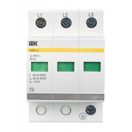 KARAT Ограничитель импульсного перенапряжения ОПС1-C 3P In=20кА Un=400В Im=40кА IEK