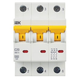 KARAT Автоматический выключатель ВА47-60M 3P C 20А 6кА IEK