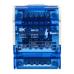 Шины на DIN-рейку в корпусе (кросс-модуль) ШНК 4х7 3L+PEN IEK