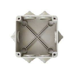Коробка распаячная КМ для открытой проводки безгалогенная (HF) 100х100х45мм IP44 6 вводов серая