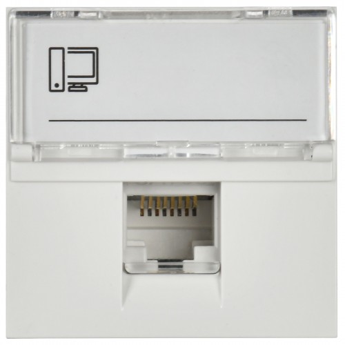 Розетка компьютерная РКИ-20-00-П RJ-45 UTP кат.5e (на 2 модуля) ПРАЙМЕР белая IEK