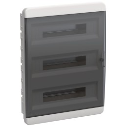 TEKFOR Корпус пластиковый ЩРВ-П-54 IP41 черная прозрачная дверь IEK