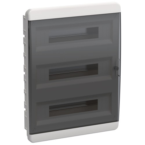 TEKFOR Корпус пластиковый ЩРВ-П-54 IP41 черная прозрачная дверь IEK