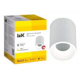 Светильник 4111 накладной потолочный под лампу GU10 белый пластик IEK