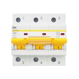 KARAT Автоматический выключатель ВА47-100 3P D 80А 10кА IEK