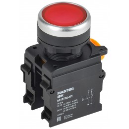 Кнопка с фиксацией d=22мм 1NO+1NC красная MASTER IEK