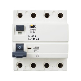ARMAT Выключатель дифференциального тока R10N 4P 40А 100мА тип AC IEK