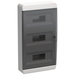 TEKFOR Корпус пластиковый ЩРН-П-36 IP41 черная прозрачная дверь IEK
