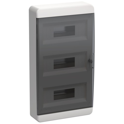 TEKFOR Корпус пластиковый ЩРН-П-36 IP41 черная прозрачная дверь IEK