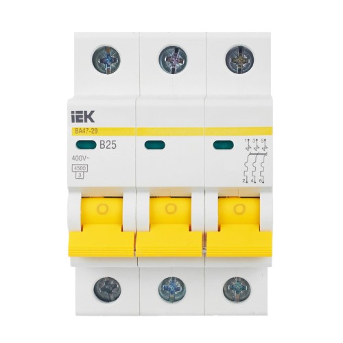 KARAT Автоматический выключатель ВА47-29 3P B 25А 4,5кА IEK