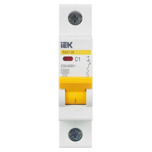 KARAT Автоматический выключатель ВА47-29 1P C 1А 4,5кА IEK