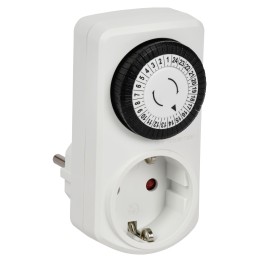 Розетка-таймер механический РТМ-1 30мин 24ч 48on/off 16А IP20 IEK