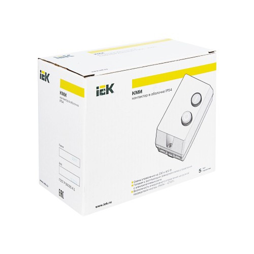 Контактор КМИ11860 18А в оболочке 380В/АС3 IP54 IEK