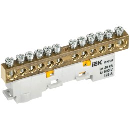 TEKFOR Шина PE ''земля'' неизолированная на универсальном держателе 8х12-12-Ж IEK