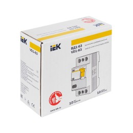 Выключатель дифференциальный (УЗО) ВД1-63 2Р 63А 100мА IEK
