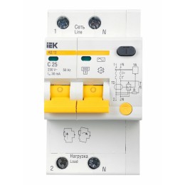 KARAT Дифференциальный автомат АД12 2P 25А 30мА тип AC IEK