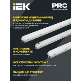 PRO Светильник светодиодный ДСП 1422А 40Вт 1ч 6500К IP65 1200мм с БАП IEK