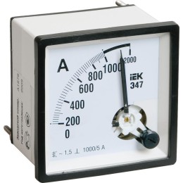 Амперметр аналоговый Э47 1000/5А класс точности 1,5 72х72мм IEK