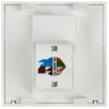 Розетка компьютерная РКИ-20-00-П RJ-45 UTP кат.5e (на 2 модуля) ПРАЙМЕР белая IEK