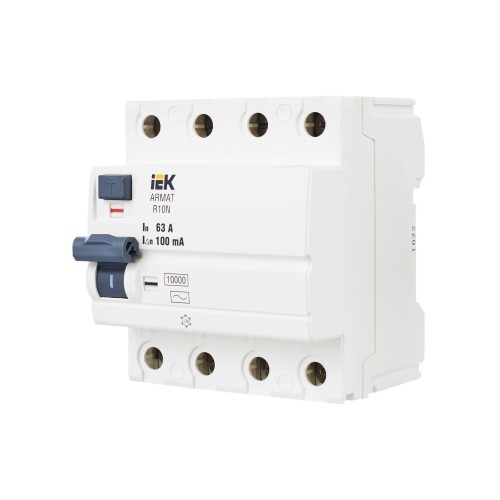 ARMAT Выключатель дифференциального тока R10N 4P 63А 100мА тип AC IEK