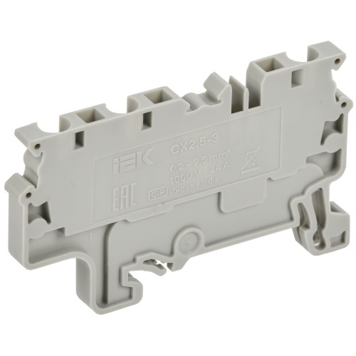 ARMAFIX Клемма пружинная CX2.5-3 2,5мм2 трехконтактная серая IEK