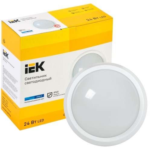 Светильник светодиодный ДПО 5051 18Вт 6500К IP65 круг белый IEK