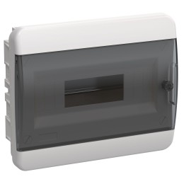 TEKFOR Корпус пластиковый ЩРВ-П-12 IP41 черная прозрачная дверь IEK