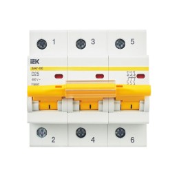 KARAT Автоматический выключатель ВА47-100 3P D 25А 10кА IEK