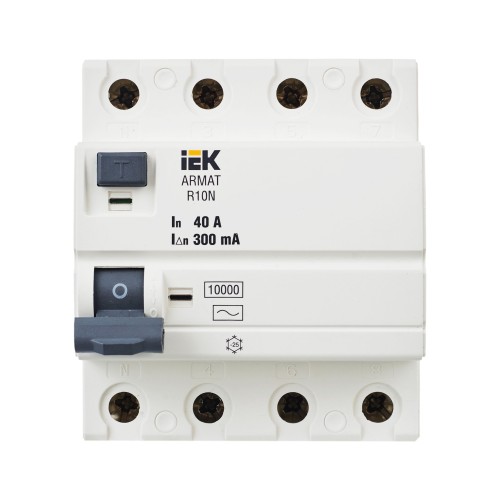 ARMAT Выключатель дифференциального тока R10N 4P 40А 300мА тип AC IEK