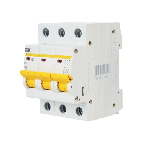 KARAT Автоматический выключатель ВА47-29 3P D 25А 4,5кА IEK