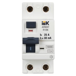 ARMAT Выключатель дифференциального тока R10N 2P 25А 30мА тип A IEK
