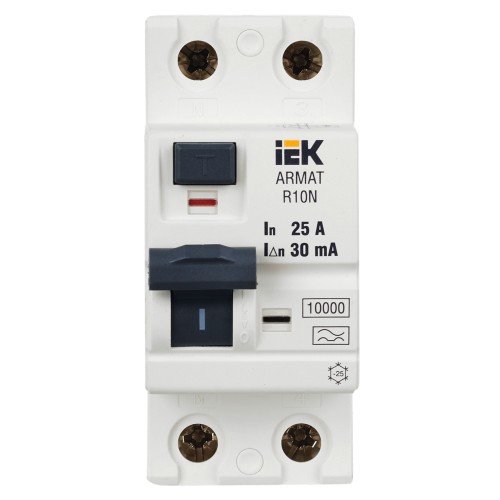 ARMAT Выключатель дифференциального тока R10N 2P 25А 30мА тип A IEK