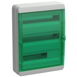 TEKFOR Корпус пластиковый КМПн-54 IP65 зеленая прозрачная дверь