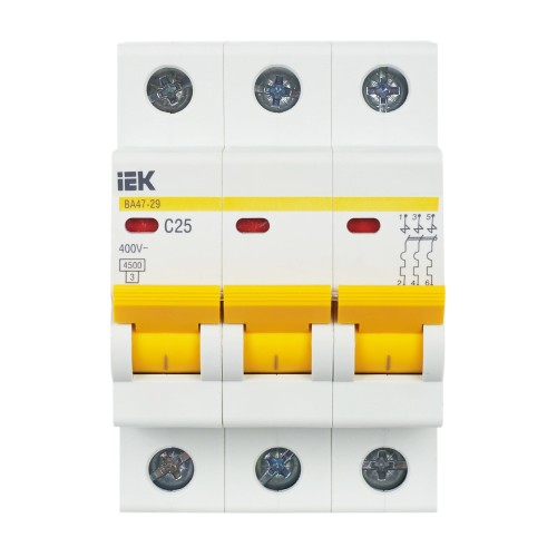 KARAT Автоматический выключатель ВА47-29 3P C 25А 4,5кА IEK