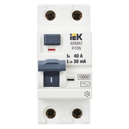 ARMAT Выключатель дифференциального тока R10N 2P 40А 30мА тип AC IEK