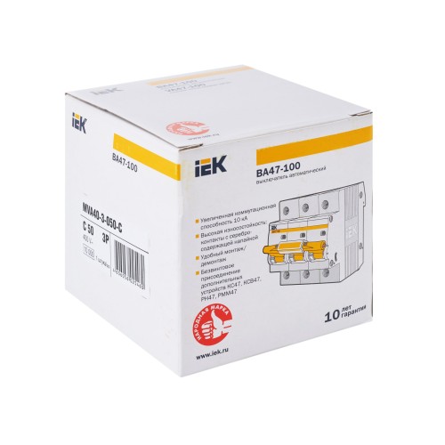 KARAT Автоматический выключатель ВА47-100 3P C 50А 10кА IEK