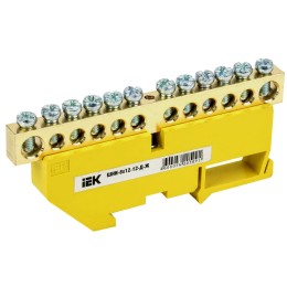 Шина PE ''земля'' на DIN-изол ШНИ-8х12-12-Д-Ж IEK