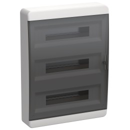 TEKFOR Корпус пластиковый ЩРН-П-54 IP41 черная прозрачная дверь IEK
