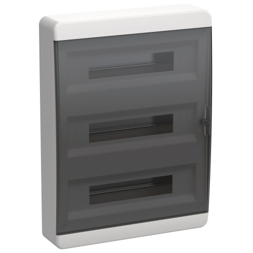 TEKFOR Корпус пластиковый ЩРН-П-54 IP41 черная прозрачная дверь IEK