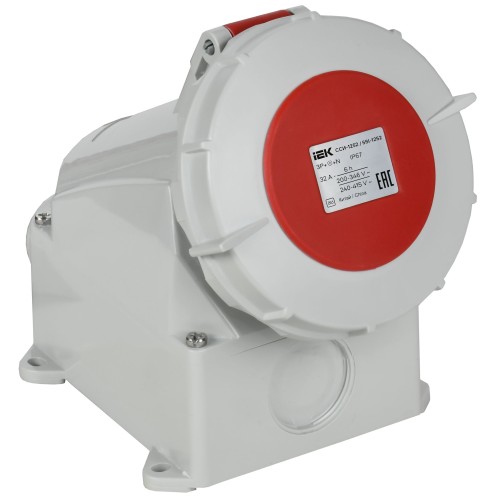 Розетка стационарная ССИ-1252 32А-6ч 380В 3P+PE+N IP67 IEK
