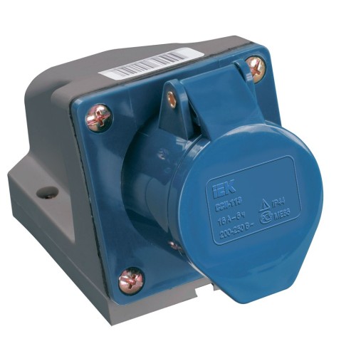 Розетка стационарная ССИ-123 2P+PE 32А 200-250В IP44 IEK