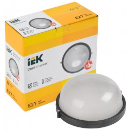 Светильник НПП1101 круг 100Вт IP54 черный IEK
